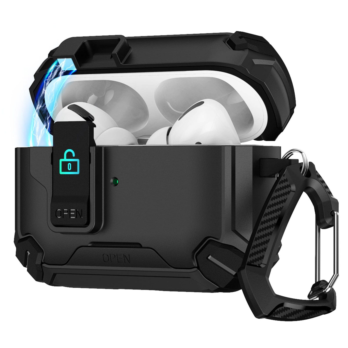 AirPods Pro 3 Case - MagSafe, Heavy-Duty, Carabiner, Secure Lock | Raider Series