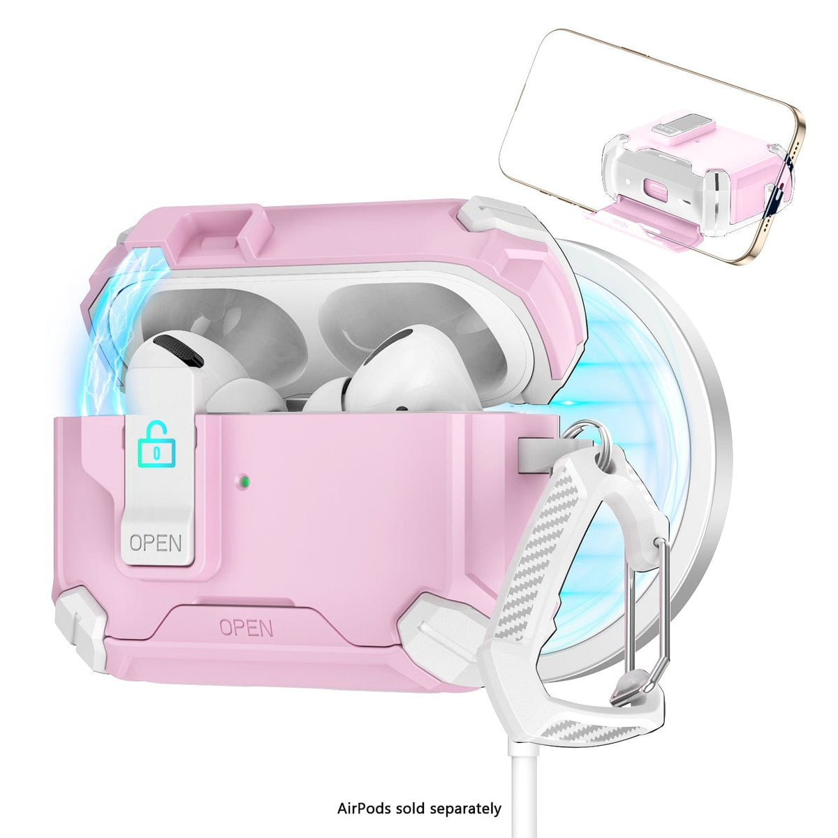 AirPods Pro 3 Case - MagSafe, Heavy-Duty, Carabiner, Secure Lock | Raider Series